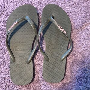 Havaianas Olive Green Flip Flops